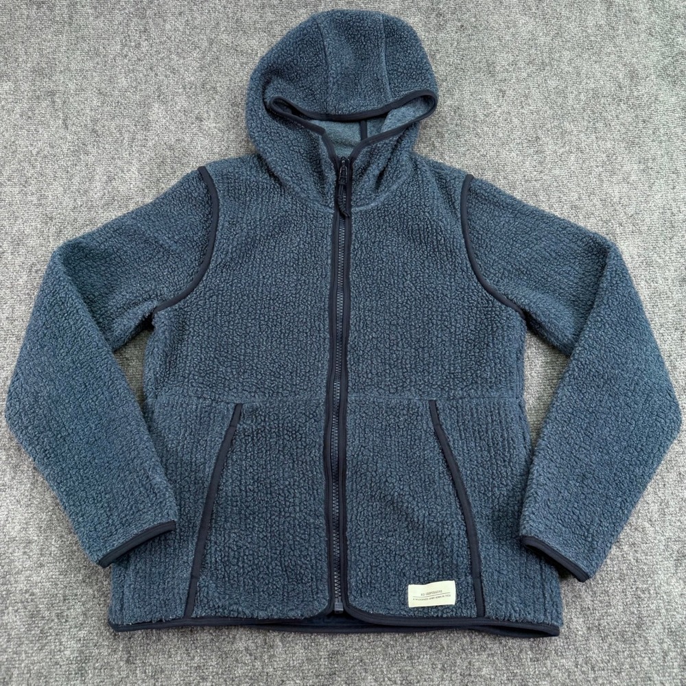 REI Co-op Jacket‎ Womens Medium Blue Aureum Sherpa Hoodie Full Zip 136956